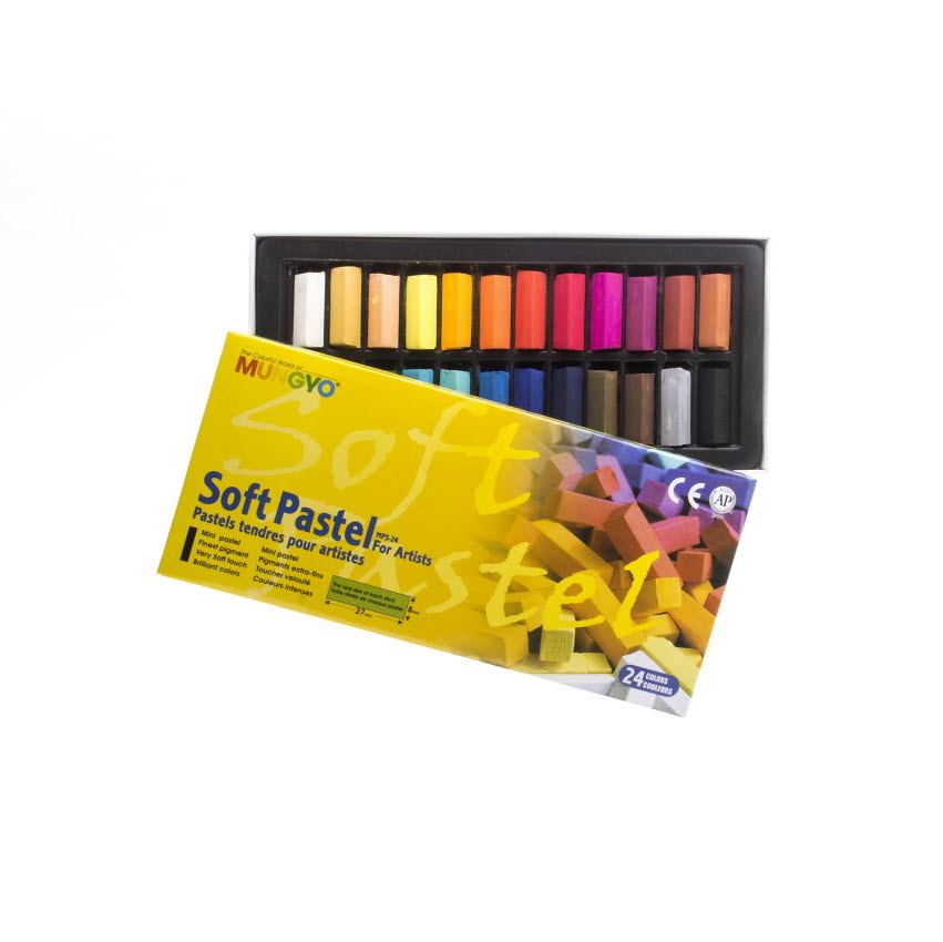 Mungyo Gallery Artists' Soft Pastel Squares Cardboard Box Set of 12 -  Assorted Colors 