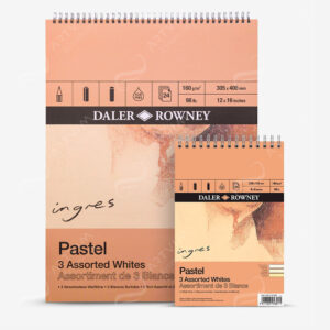 DALER-ROWNEY : INGRES PASTEL PAPERS SPIRAL PADS 3 SHADES OF WHITE
