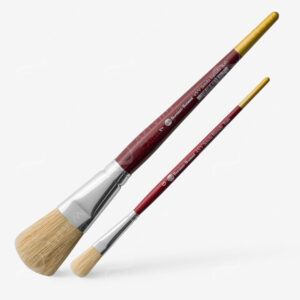 BORCIANI E BONAZZI : FLAT FERRULE DOMED WHITE BRISTLE BRUSHES