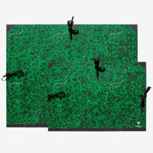 CLAIREFONTAINE : GREEN MARBLED FOLDERS WITH TIES