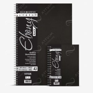 DALER-ROWNEY : EBONY SPIRAL PAD BLACK PAPER