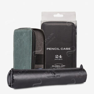 GLOBAL : LEATHER FOLDING COLOUR PENCIL CASES