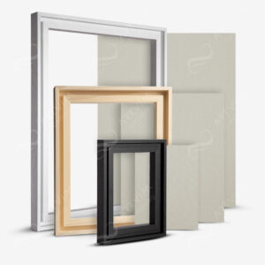 JACKSON'S : HANDMADE BOARD 696 FINE GRAIN CLEAR PRIMED LINEN AND READY-MADE LIME WOOD FRAME SET