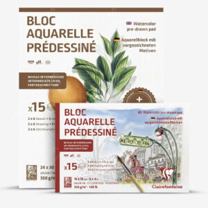 CLAIREFONTAINE : INTRODUCTION TO WATERCOLOUR PRE-DRAWN PAD